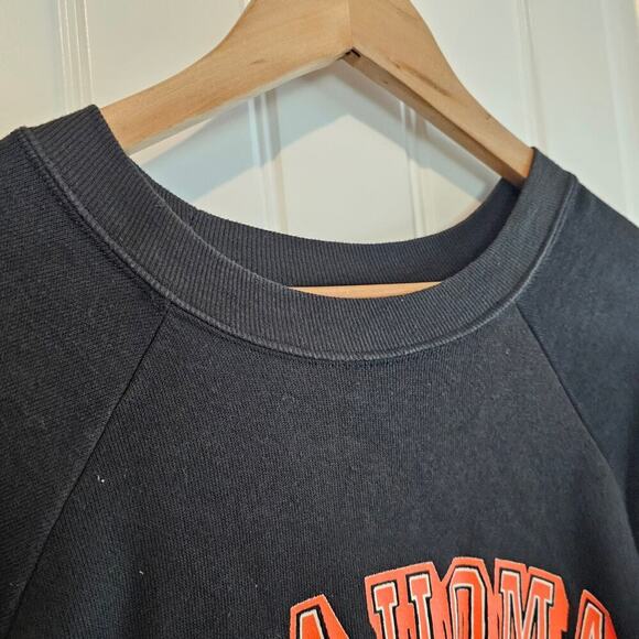 Vintage Oklahoma State University Sweatshirt Mens Large Black 80s OSU Cowboys - Picture 4 of 8